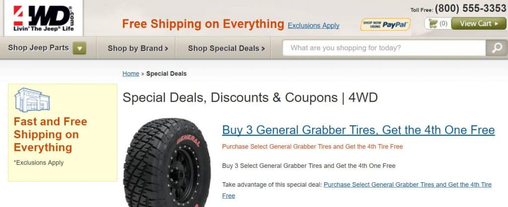 4 wheel drive coupon save 20% off on your entire order!