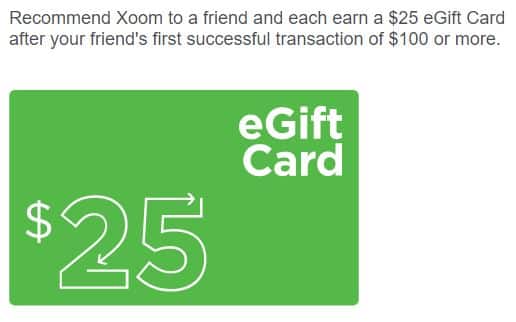 Xoom 25 gift card