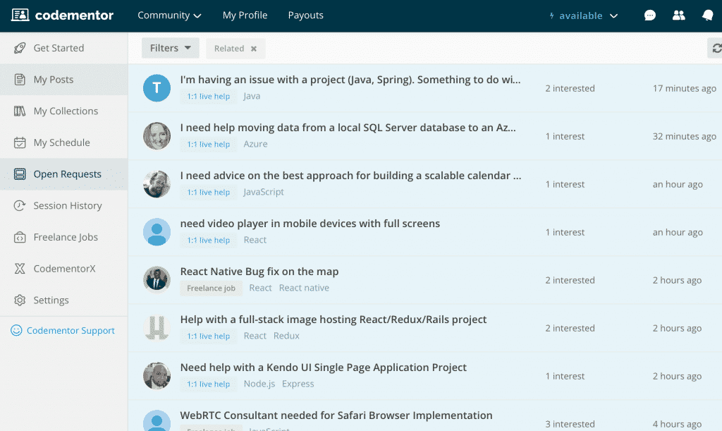 Codementor review chat